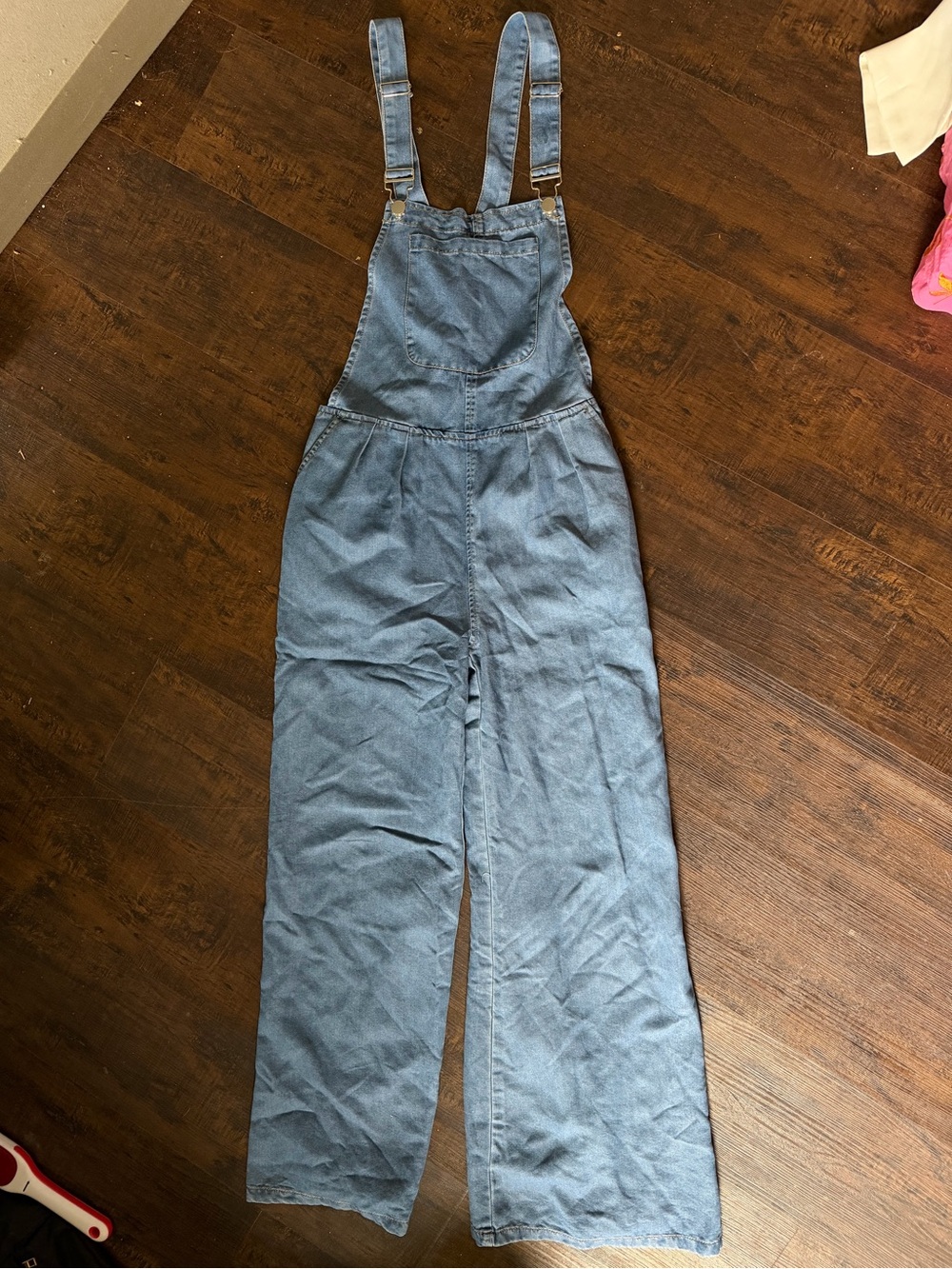 Denim Overalls Wide-Leg Jeans - Blue